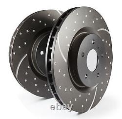 Disques de frein avant rainurés EBC Turbo pour Volvo V70 Mk3 2.4 Twin TD 215CV 11 17