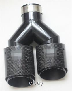 Double Tube Carbon Fiber Exhaust Tip Dual Pipe Id2.5 63mm Od3.5 89mm L+rside