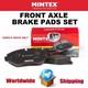 Ensemble De Plaquettes De Frein Avant Mintex Pour Landrover Range Rover Evoque 2.0 D150 2018-et Suivant