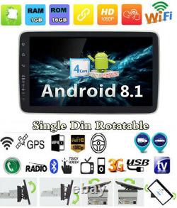 Écran Tactile 9 1din Quad-core Rotatable Android 8.1 Voiture Gps Wifi Bt Stereo Radio