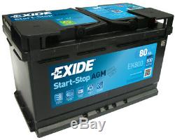 Ek800 4 Ans Garantie Exide Start Stop Agm-hybride Commerical Micro Batterie