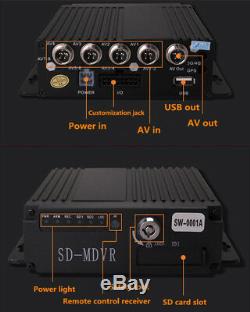 Enregistreur En Temps Réel Des Caméras Sw-0001a + 4ccd De La Sécurité Hd De Véhicule De Télévision En Circuit Fermé Hd À Télécommande