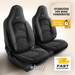 Housses de siège (Pilote) adaptées pour Land Rover Range Rover Evoque (Noir-Gris) 3.1