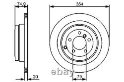 Paire de 2 disques de frein ventilés arrière pour RANGE ROVER Mk3 L322 3.6D de 2006 à 2012 – 354 mm