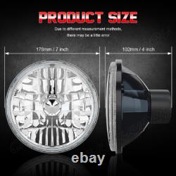 Phare LED 7 pouces à faisceau haut/bas avec ampoules H4 T10 pour Wrangler JK LJ CJ TJ