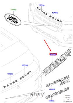 Plaque de nom de coffre arrière LAND ROVER RANGE ROVER EVOQUE L538 LR074246 Neuf Authentique