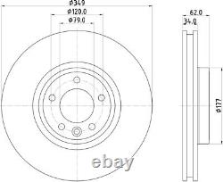 Pour Land Rover Paire de Disques de Frein Avant Ventilés MDC2902C 349 mm de Diamètre Mintex