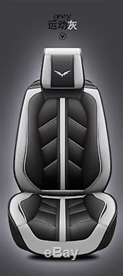 Siège Complet En Cuir Pu Siège D'auto Housse De Coussin Pad Avec Appuie-tête Et La Taille Oreillers