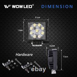 Wow 10 Pcs 27w 9 Led Light Work Flood Offroad Lampe Suv 4 Roues Motrices Camion Camp 12v 24v
